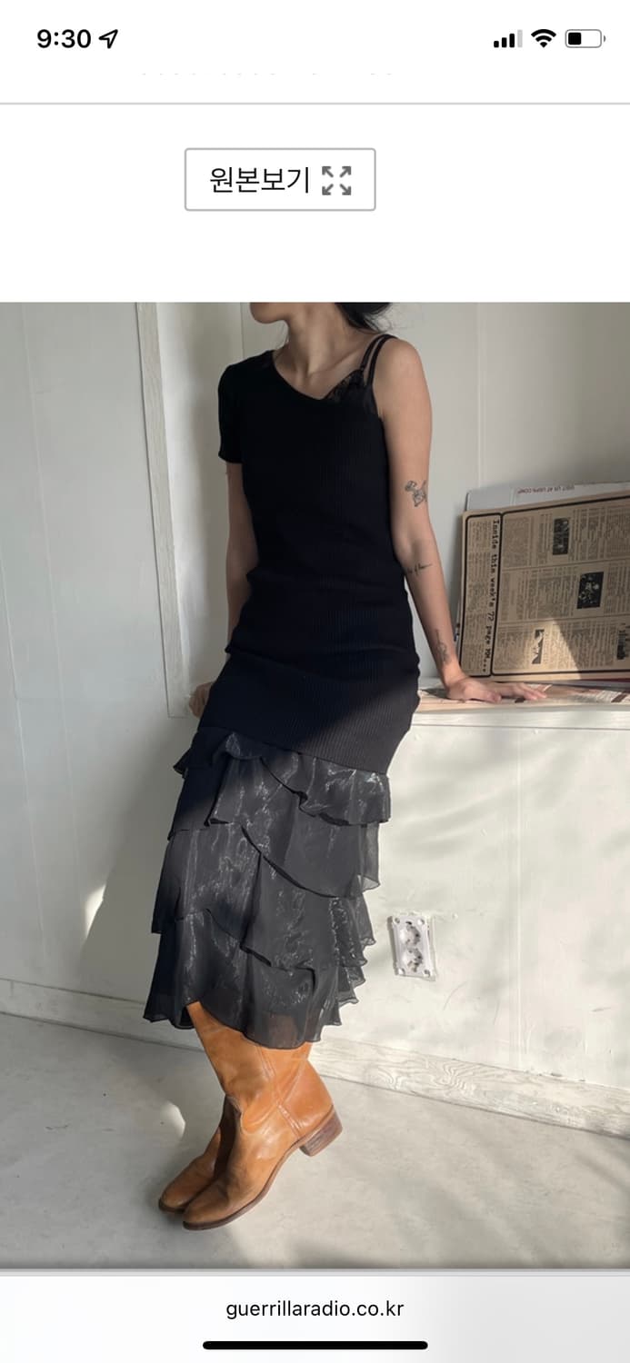 Black asymmetric cutted dress 상품이미지2