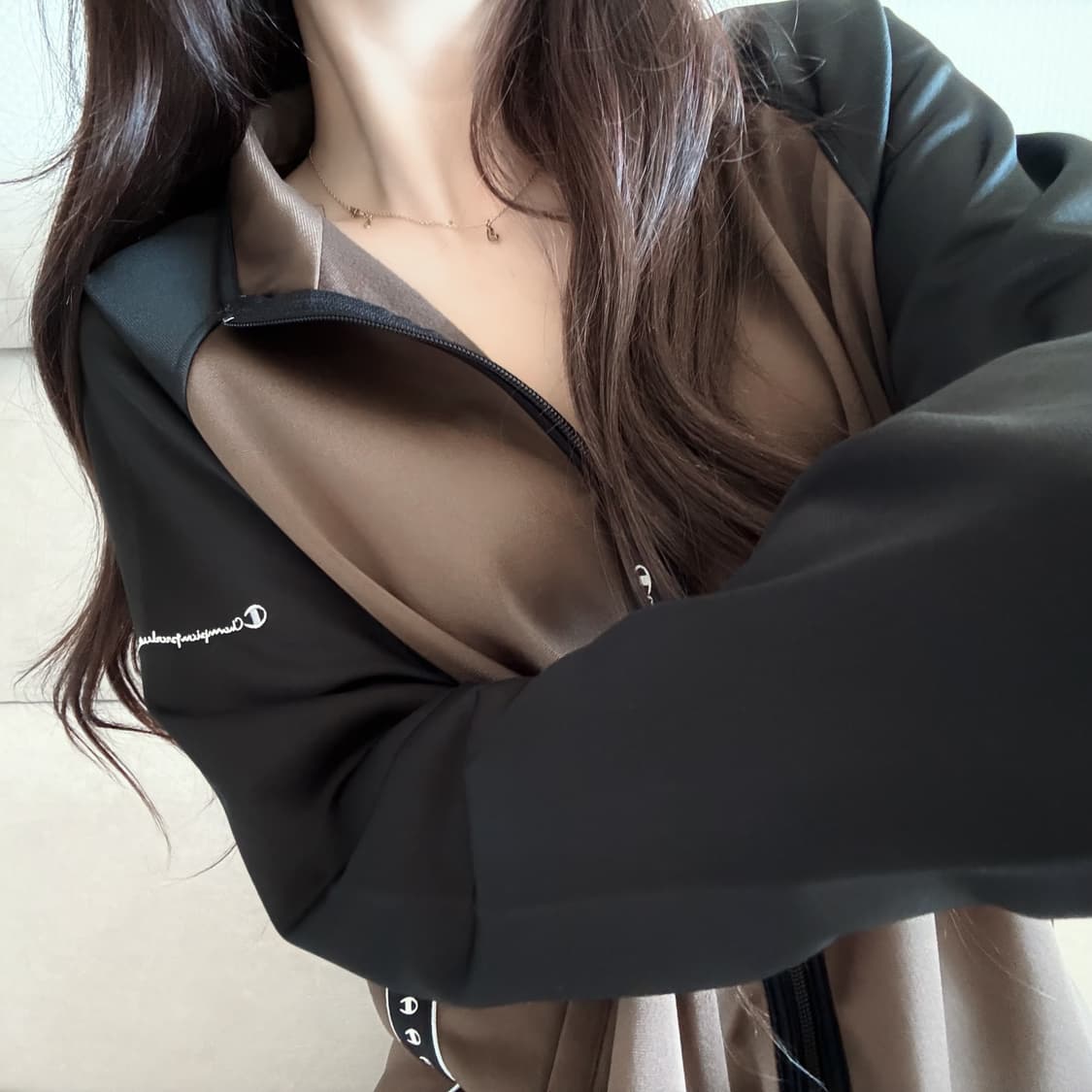 챔피온 USA 브라운 블랙 나그랑 사이드로고 져지 상품이미지1