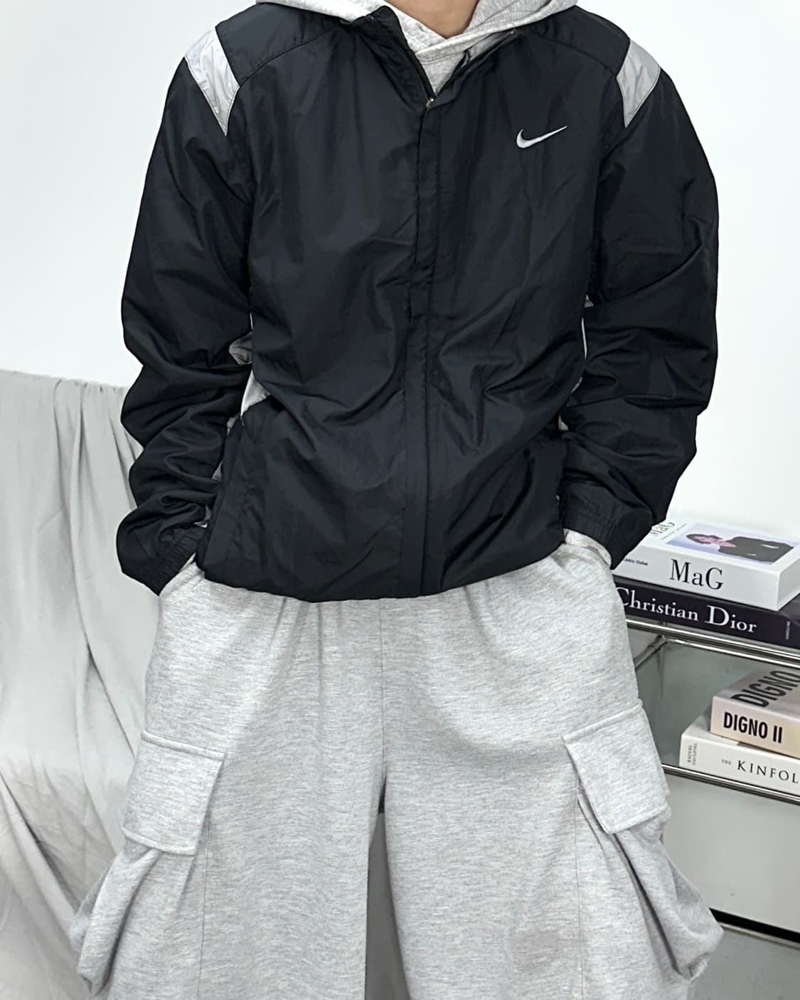 나이키 00s  블랙 그레이 바람막이 2XL 상품이미지1
