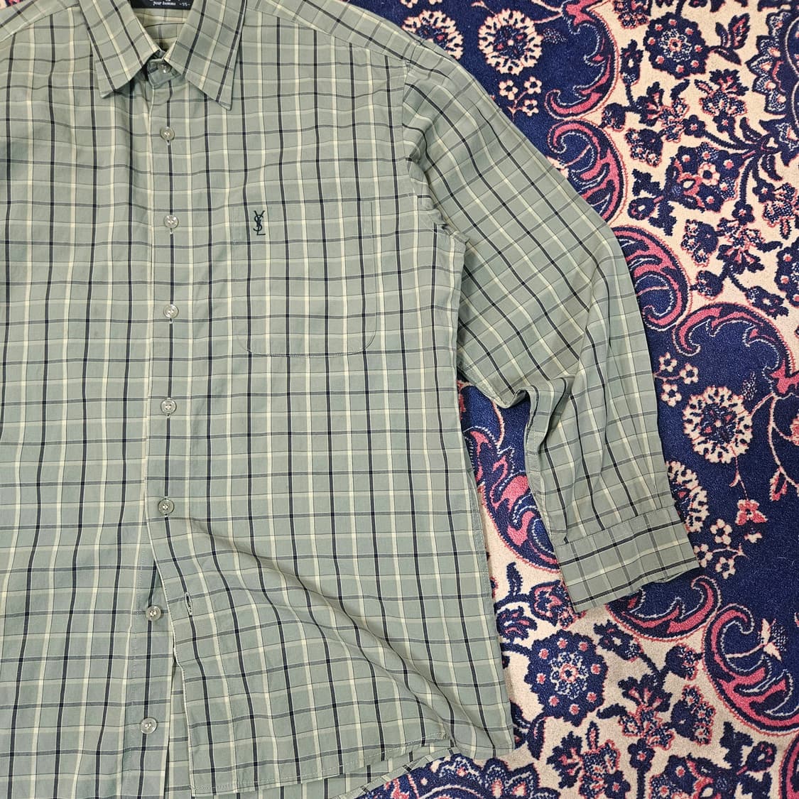 입생로랑 00's 카키 체크 YSL 스몰로고  상품이미지3