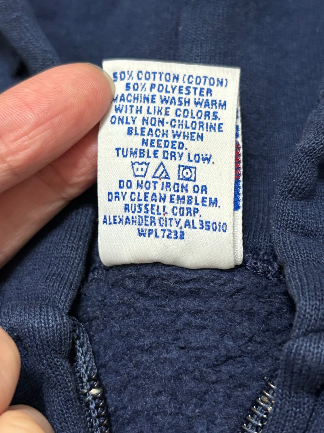90s 빈티지 러셀 후드집업 네이비 상품이미지6