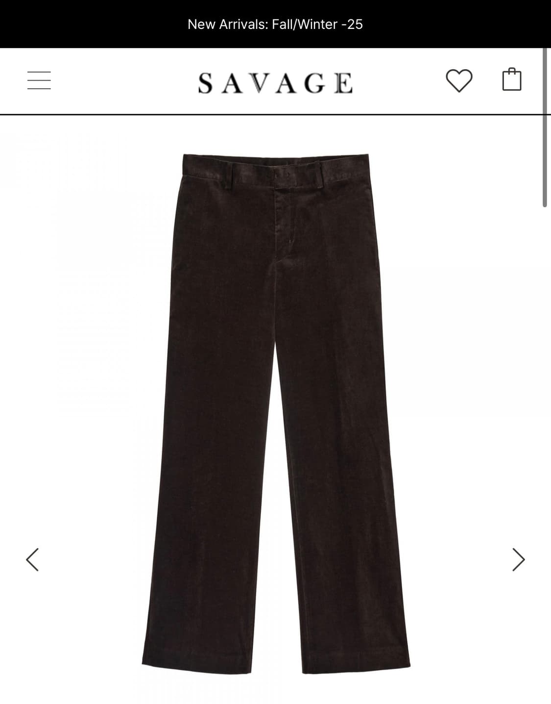 세비지 벨벳 브라운 팬츠 L 상품이미지3