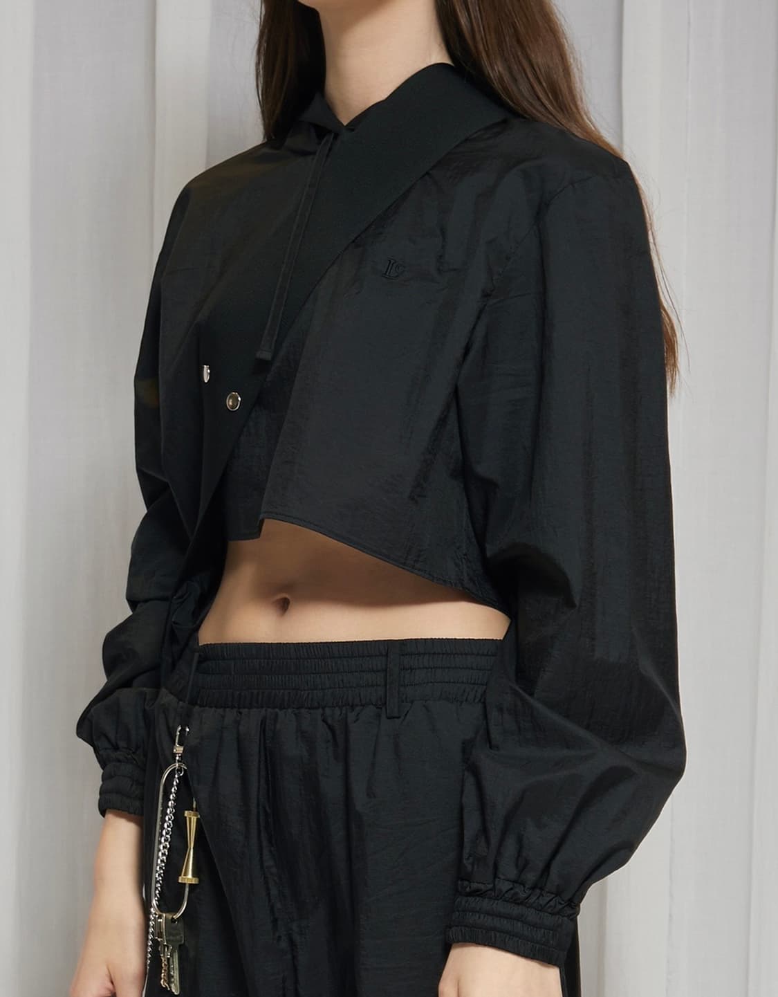 Summer Nylon Crop hood (Black) 상품이미지2