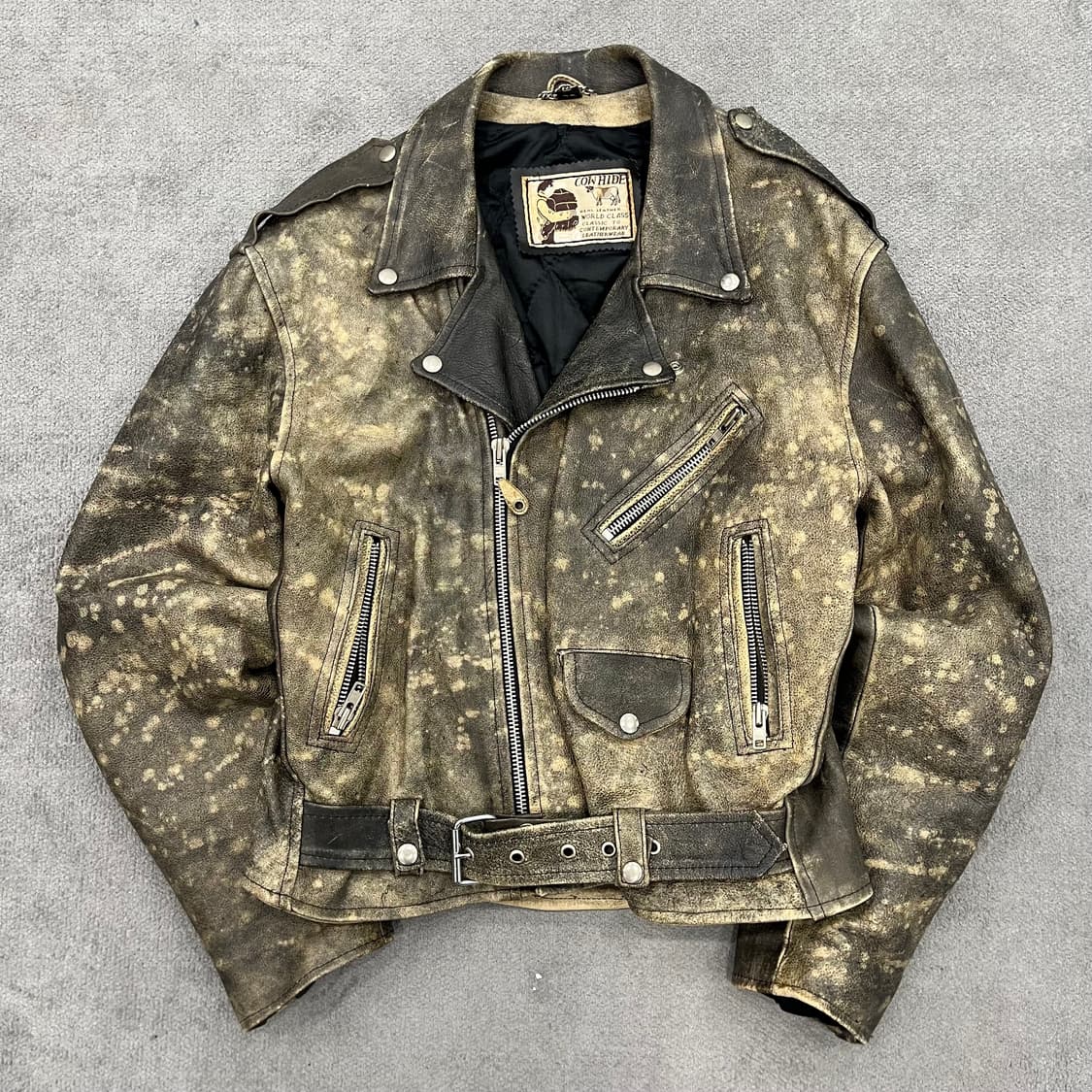 M 빈티지 소가죽 하드 에이징 라이더 가죽자켓 상품이미지1