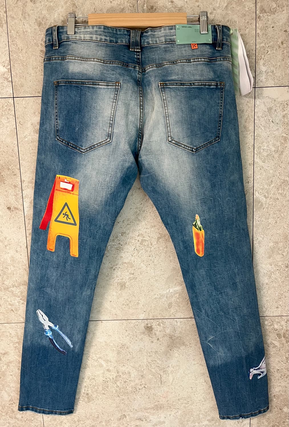 Off-White 프린팅 데님 청바지 34 정품 상품이미지6