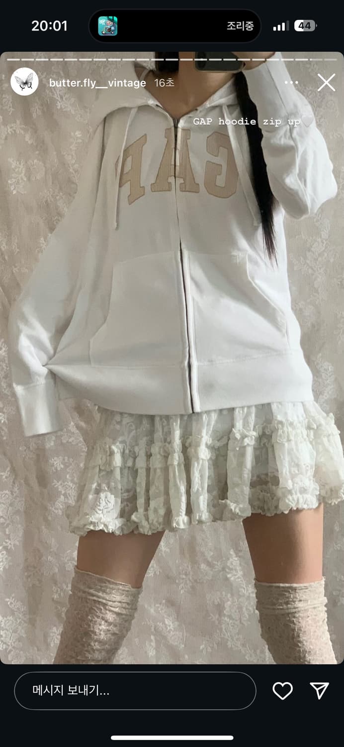 버터플라이빈티지 갭 후드집업 상품이미지1