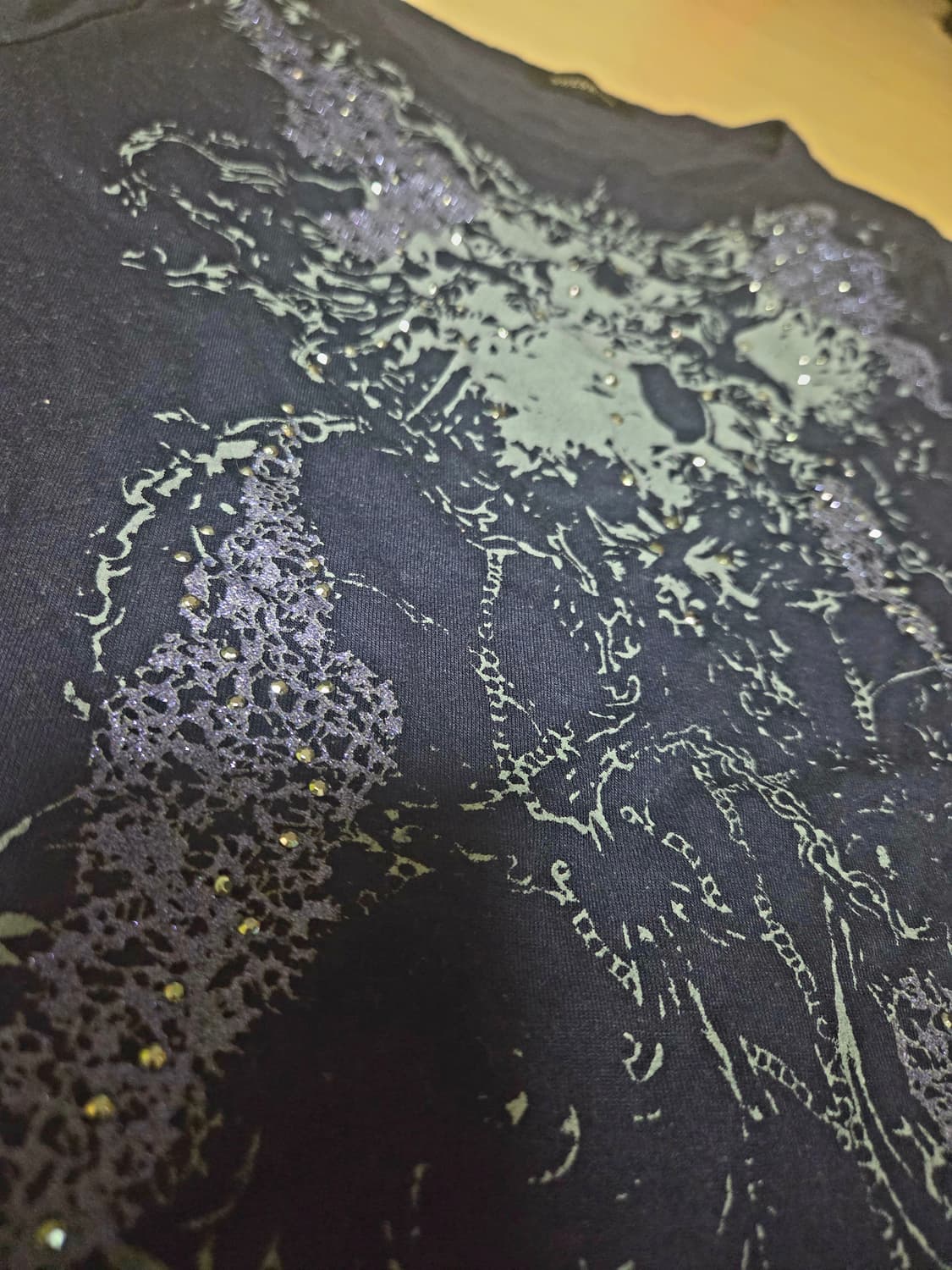 Y2k 큐빅 퍼플 짧소매 반팔T 상품이미지4