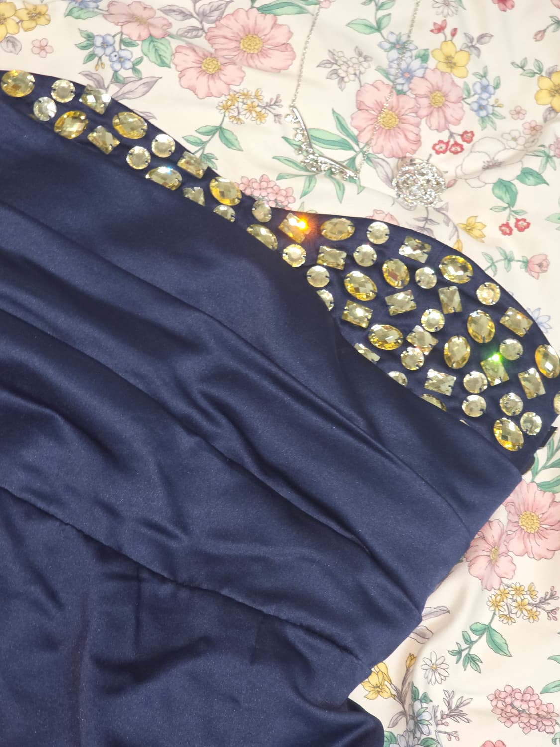 고전일본빈티지)네이비 오네갸루 큐빅 벌룬캉캉미니드레스 파티걸댄스연주회대회 상품이미지4