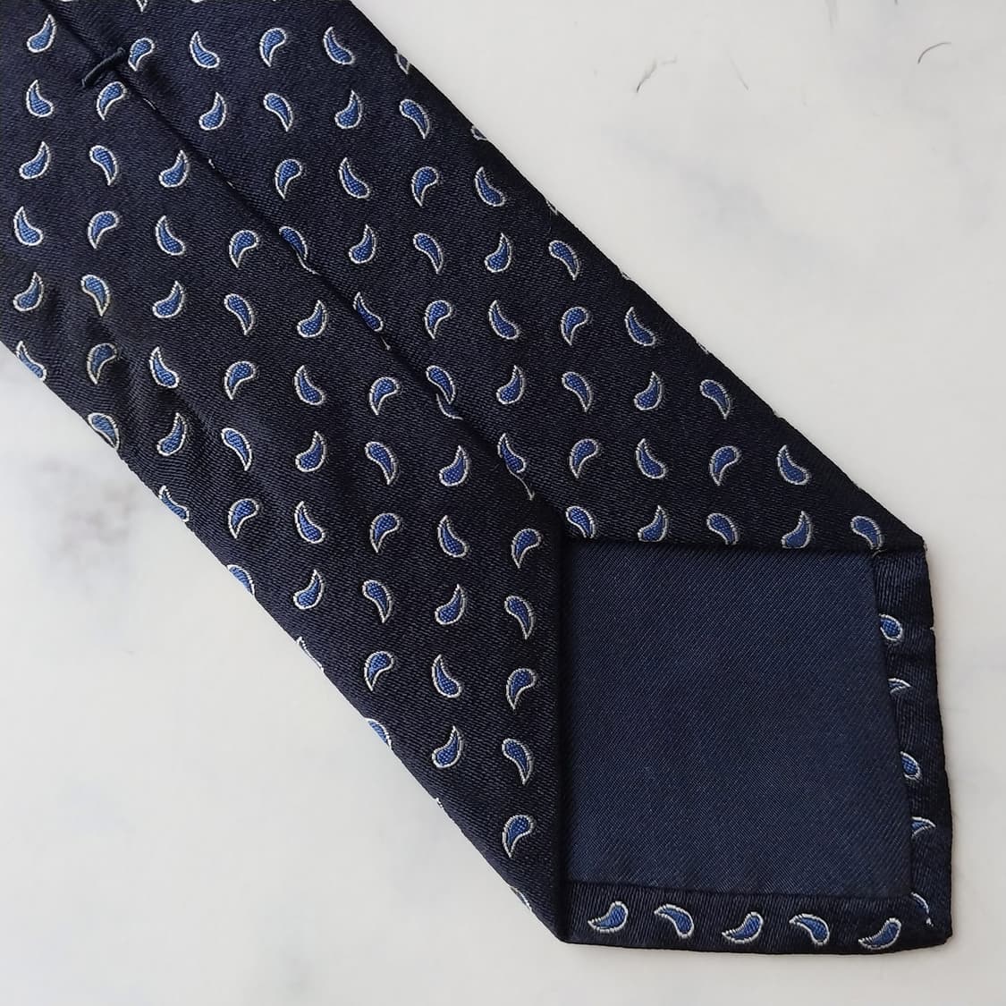 폴로 랄프로렌 실크 네이비 페이즐리 넥타이 7.1cm A+등급 K1675 상품이미지8