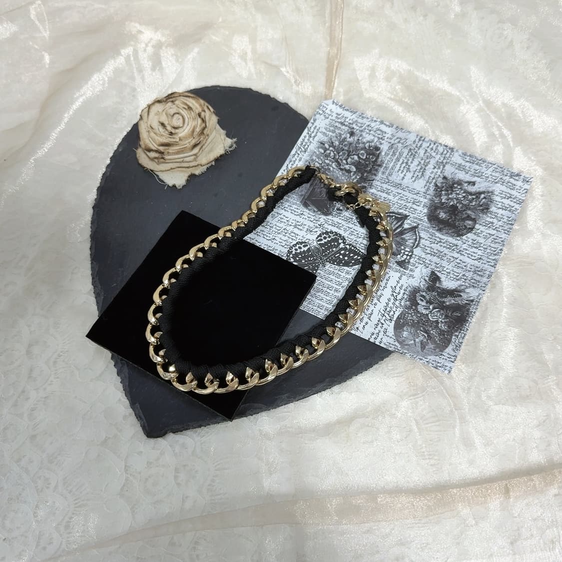 빈티지 tally weijl 메탈 리본 목걸이 상품이미지2