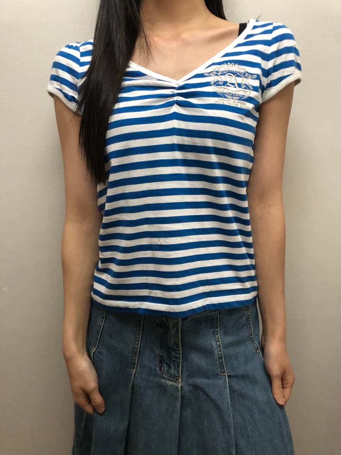 빈티지 블루 스트라이프 티셔츠 상품이미지4