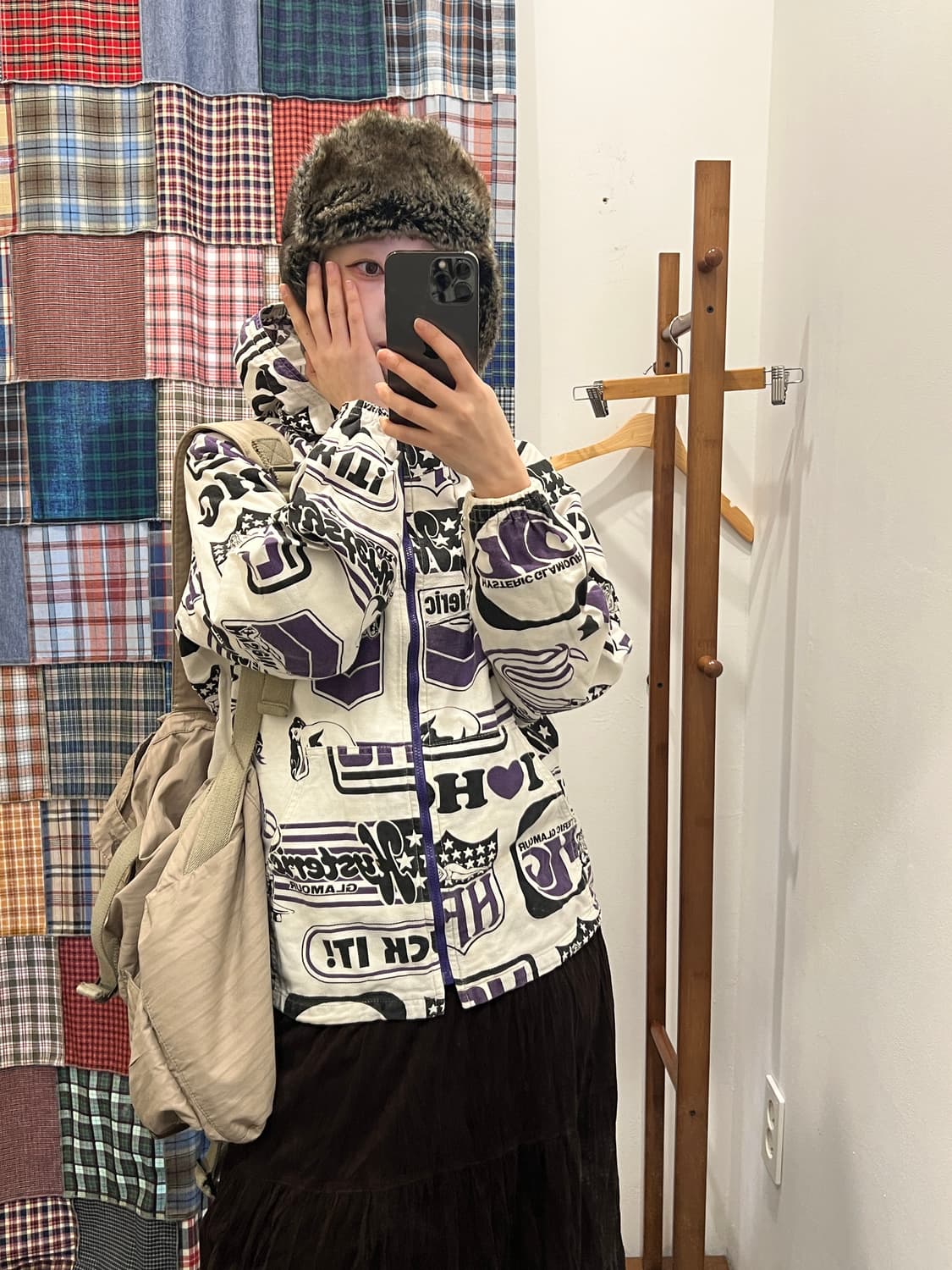 히스테릭글래머 퍼플 히스걸 패치 후드집업 상품이미지3