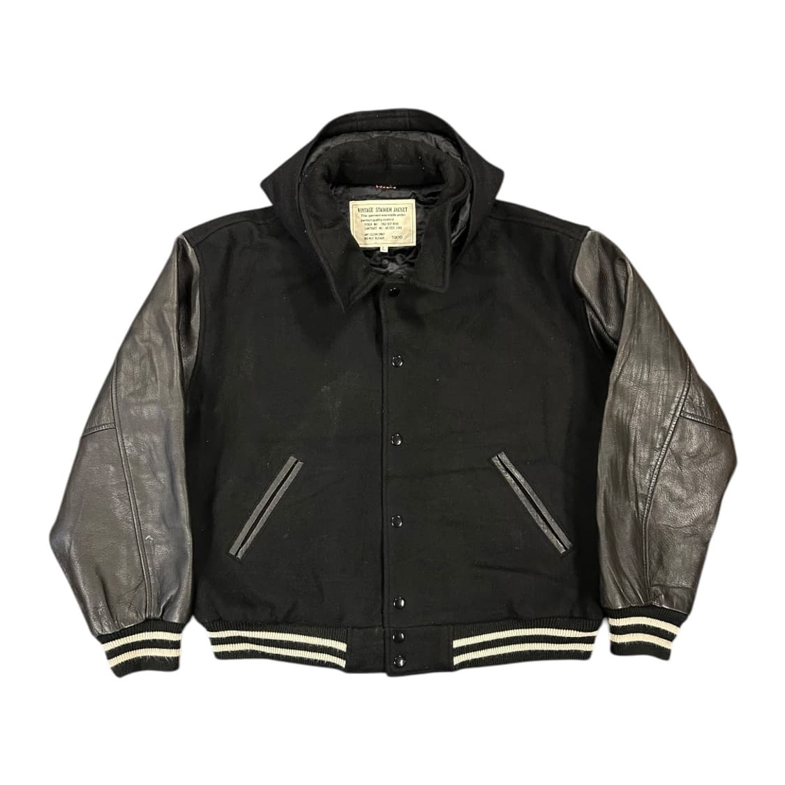 XL) 빈티지 JPN 90s 리얼 레더 후드 바시티 자켓 OJ-079 상품이미지2