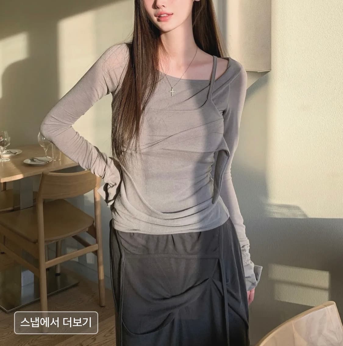 [미개봉새상품,원가8.9만원] 플레어업 레이어드 뷔스티에 롱슬리브 상품이미지1