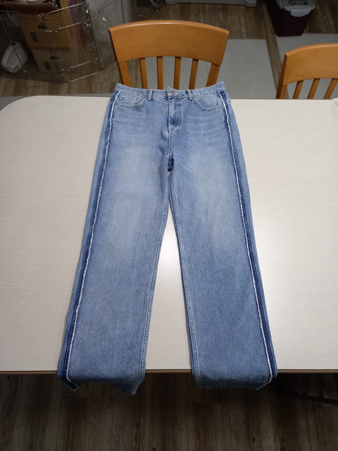 32 well done×mined 하이웨이스트 일자 크롭라인진32-259 상품이미지1