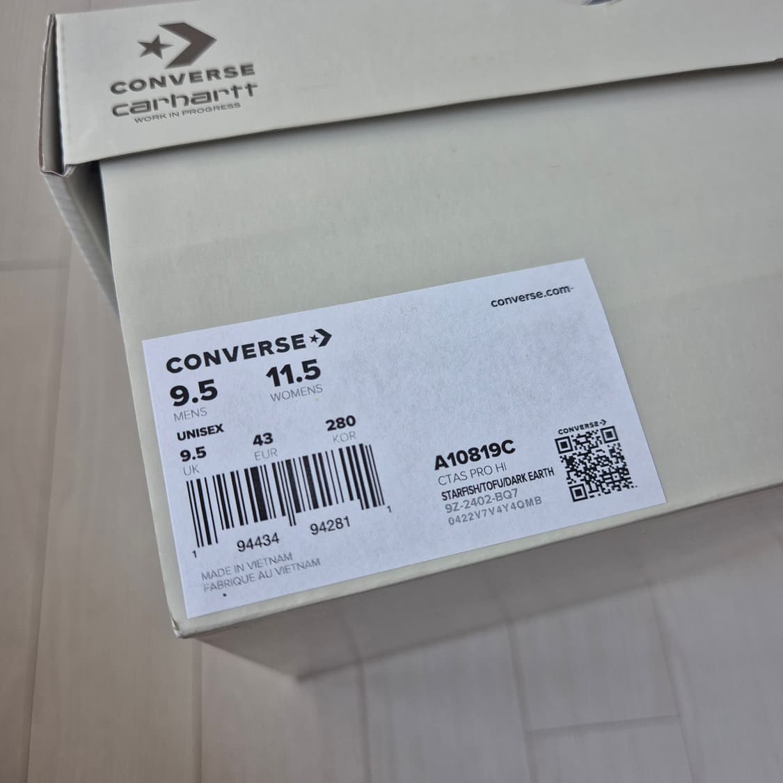 (새상품) 칼하트wip × 컨버스 280 상품이미지3