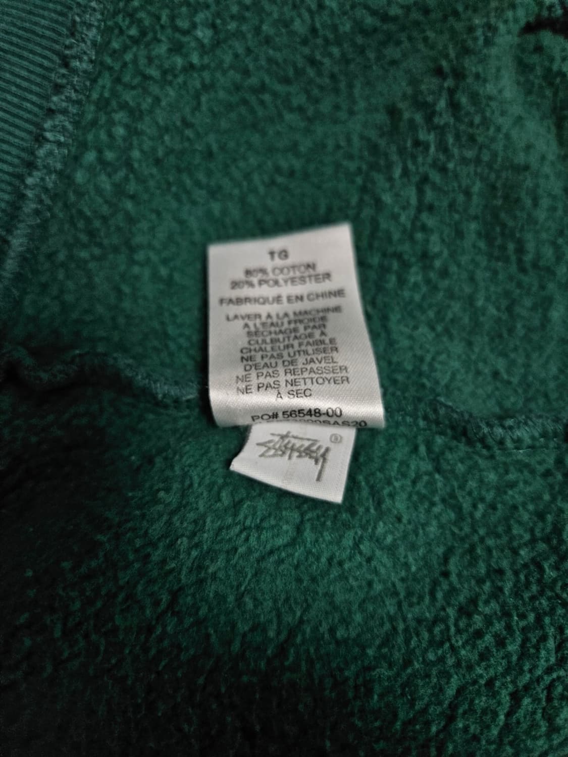 정품 스투시 베이직 로고 맨투맨 그린 XL 상품이미지6