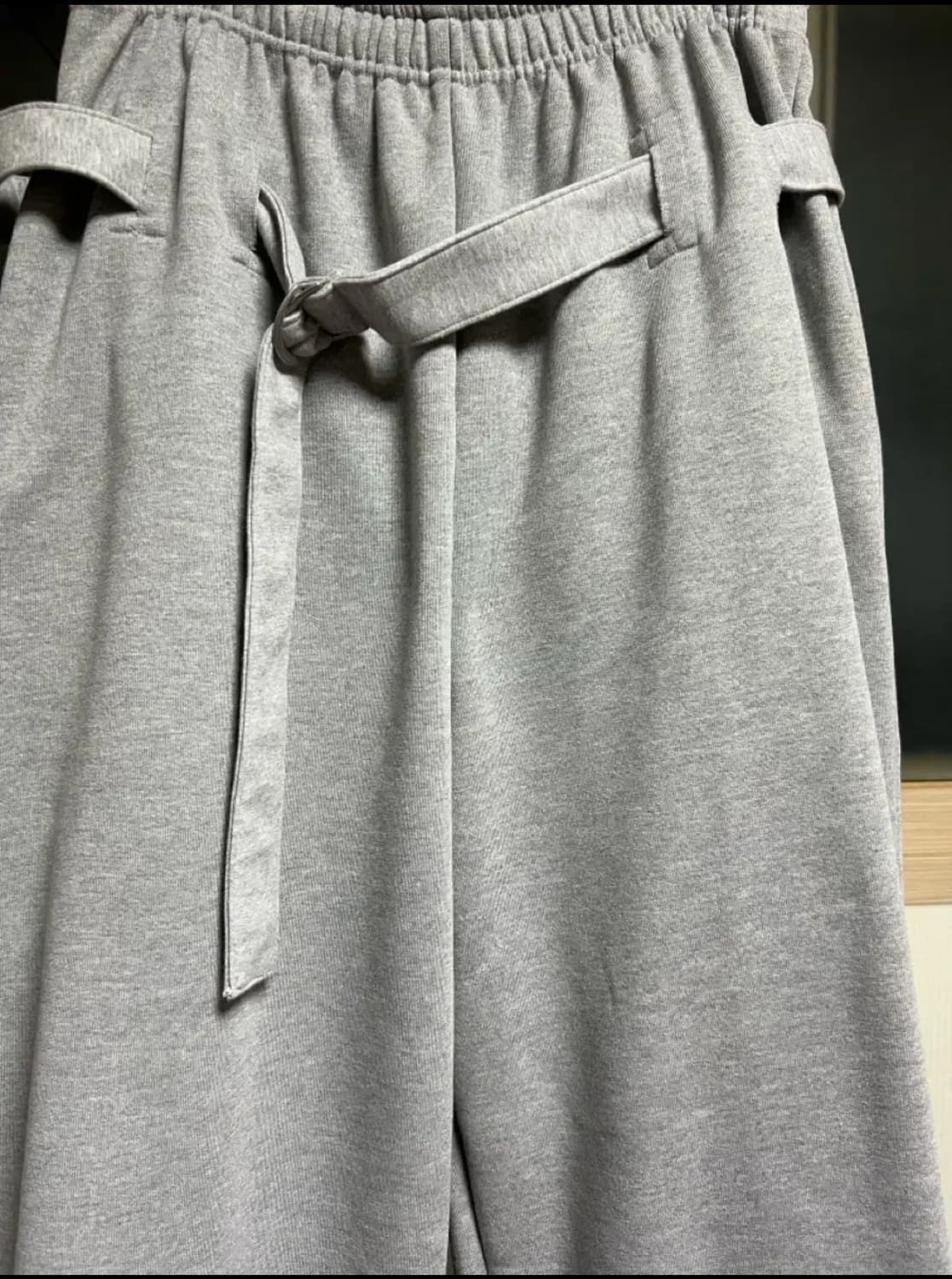 [OS] MJD x 코인 서울 벨티드 헤비 스웨트 배기 팬츠 멜란지 그레 상품이미지2