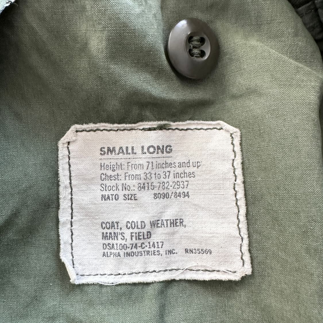70s 미군 오리지널 M65 필드자켓 스몰-롱  상품이미지6