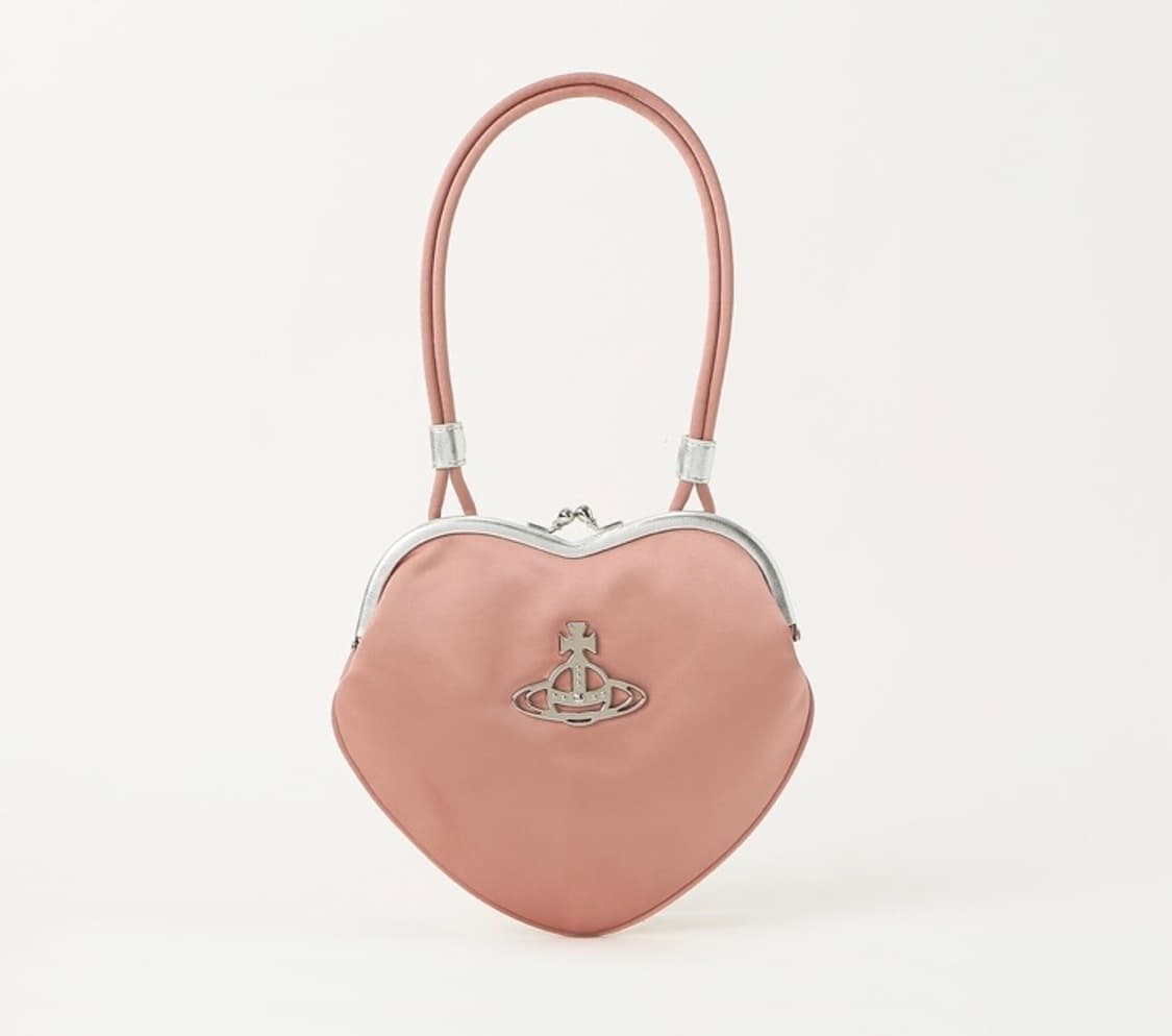 비비안 웨스트우드 벨 리-세틴 하트 프레임백 핑크 상품이미지1