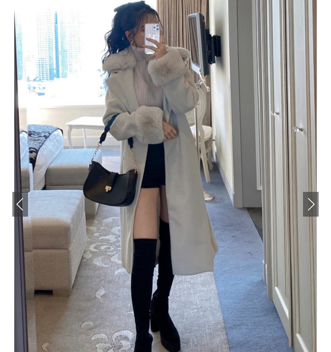 GRL 아이보리 퍼 코트 S 사이즈 (새상품) 상품이미지3