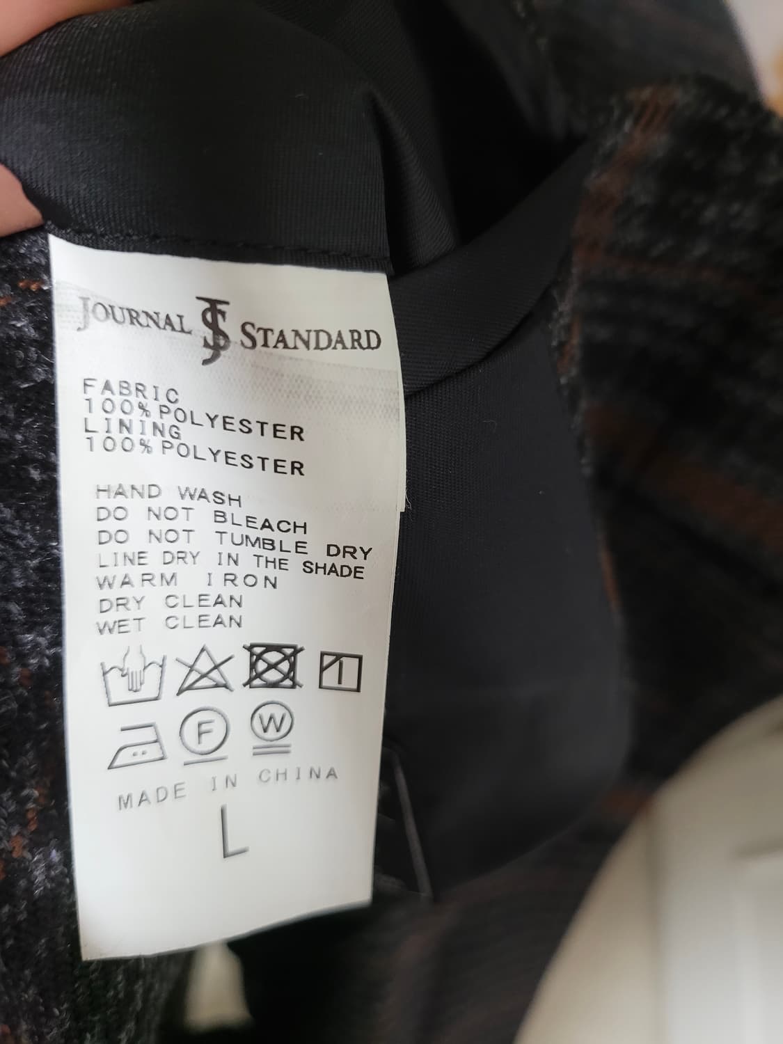 저널스탠다드 울 체크 코트 L 상품이미지7