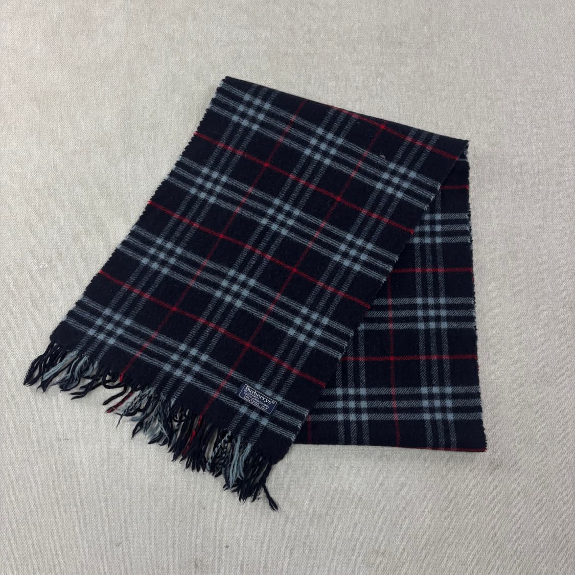 버버리 노바체크 램스울 네이비 머플러 상품이미지1