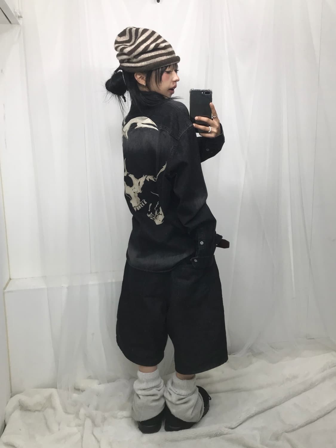☠️ 밴슨 스컬 자수패치 워싱 데님 셔츠 (레어) ☠️ 상품이미지5