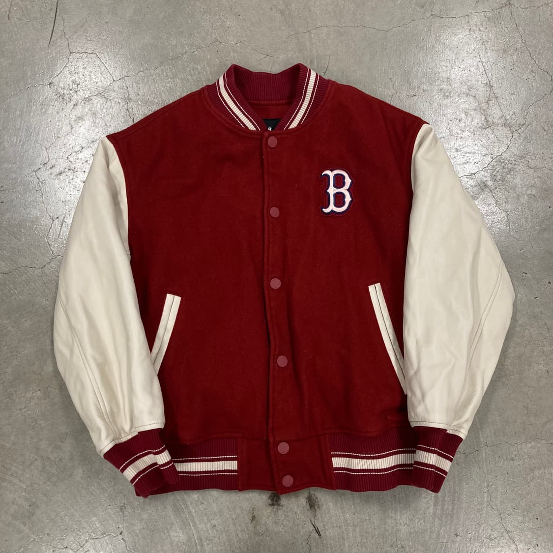 MLB 버건디 컬러 보스턴 레드삭스 바시티 자켓 상품이미지1