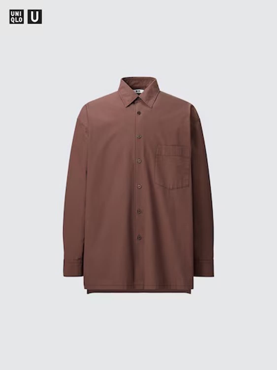 [XL]유니클로U 브로드오버사이즈셔츠(브라운) 상품이미지1