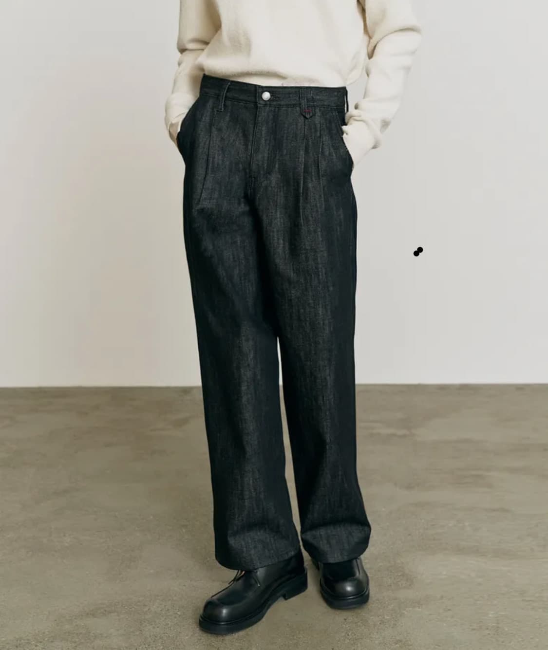 포트너스 투턱 와이드 블랙 진 상품이미지5