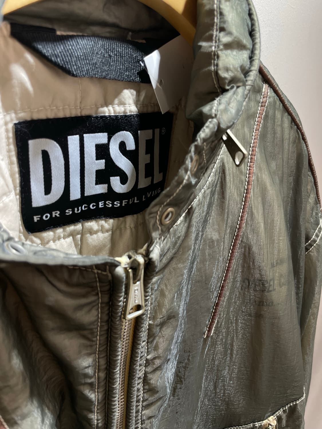 S 디젤 J-U23 나일론 레이어링 카키 봄버 상품이미지6