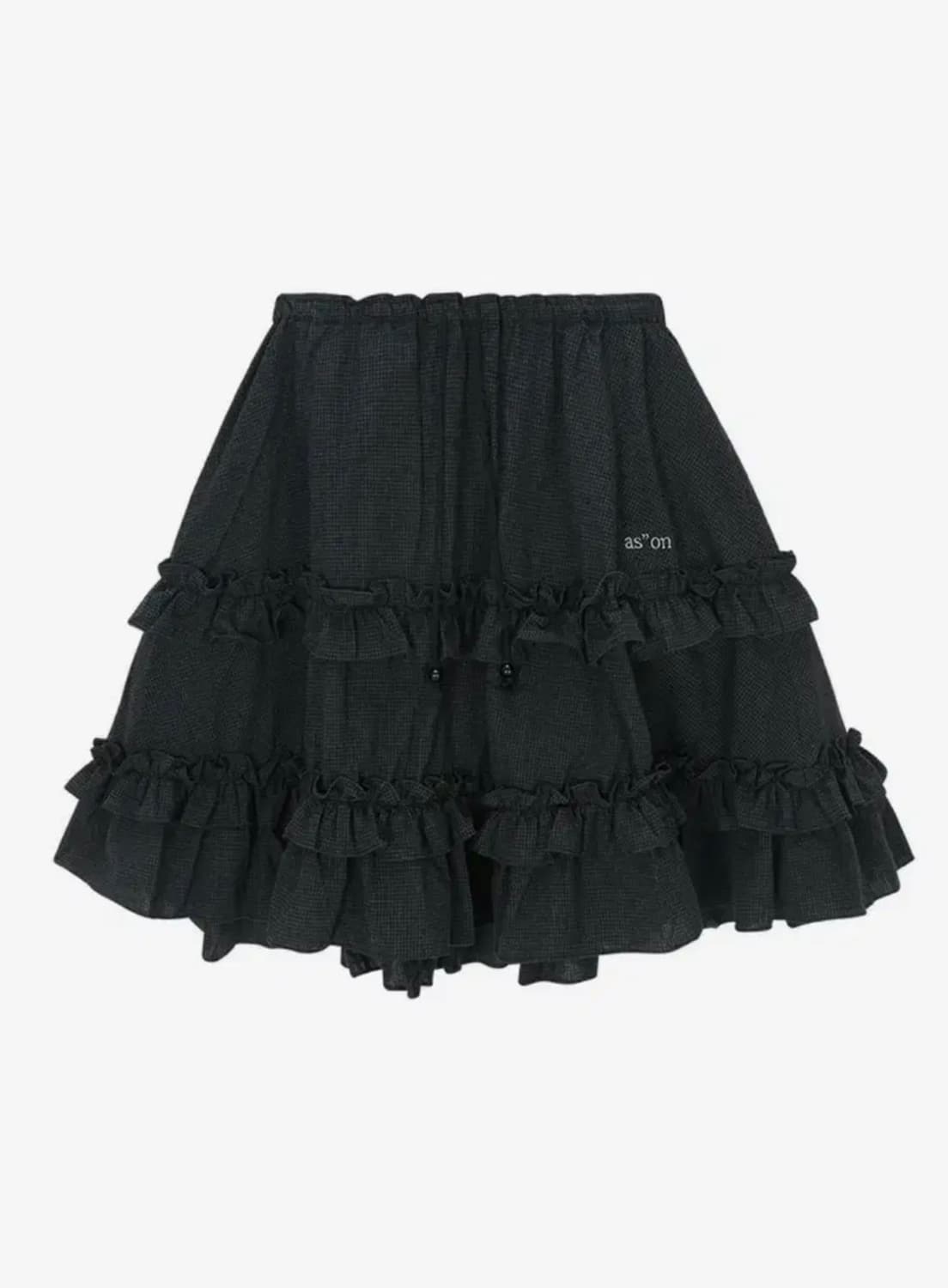 새상품 애즈온 체크 캉캉 미디 스커트 블랙 상품이미지1