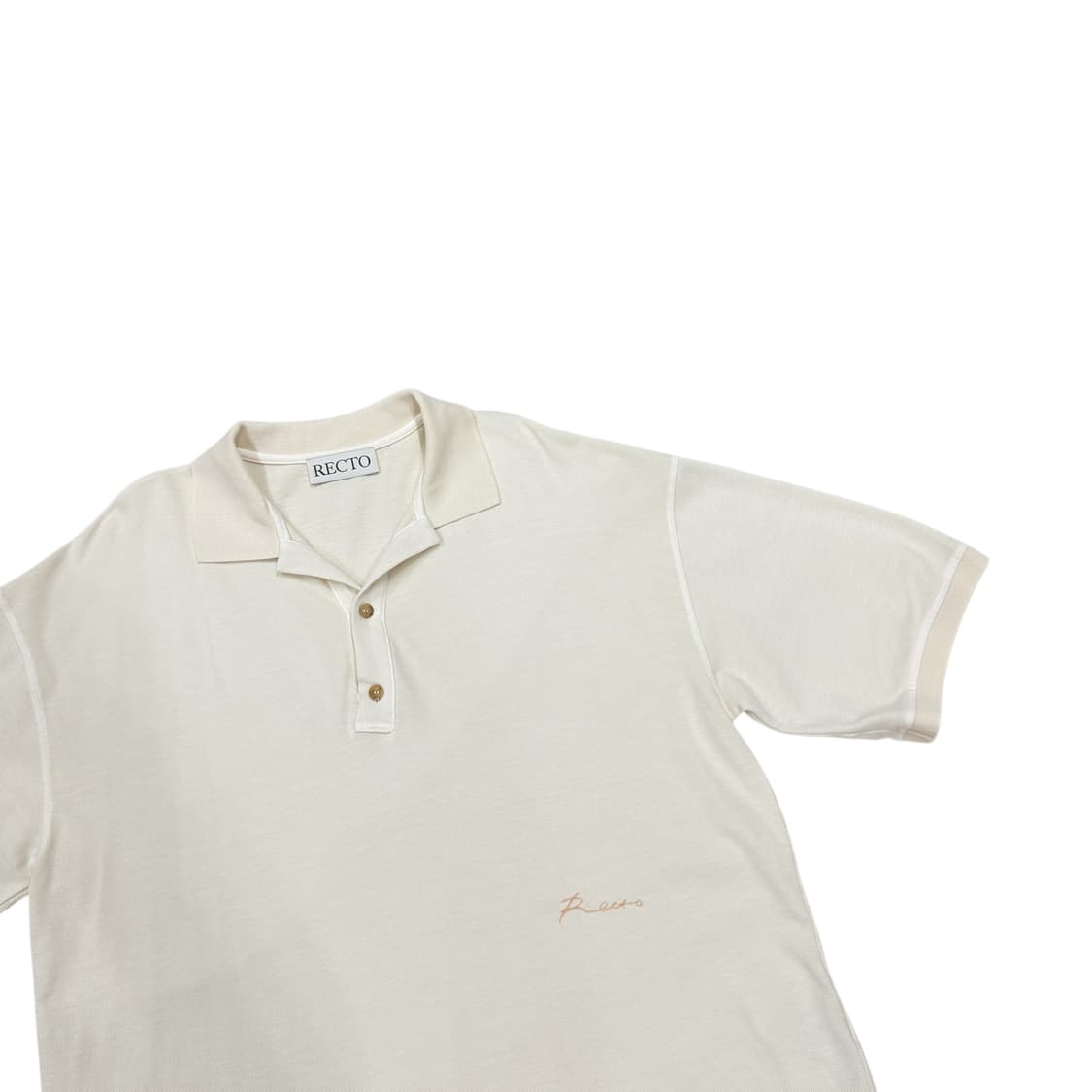 RECTO 렉토 피그먼트 폴로 카라티 크림 M 상품이미지2