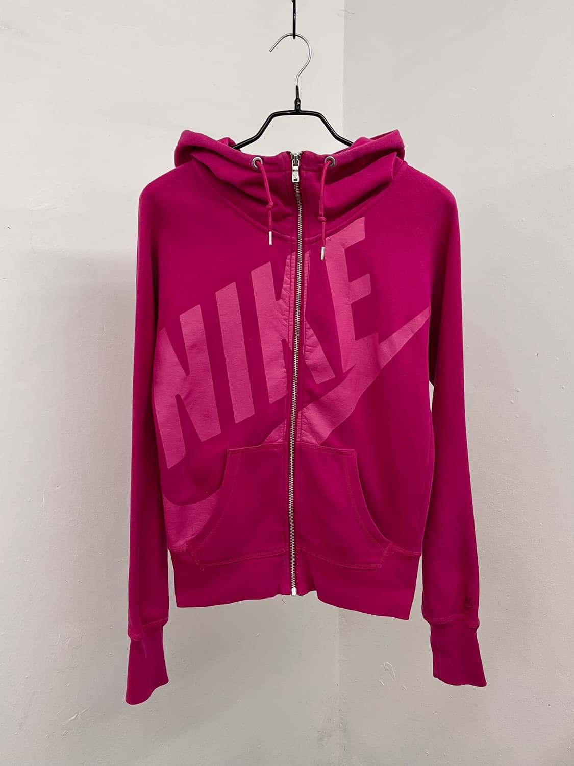 마젠타 나이키 로고 후드집업 상품이미지5