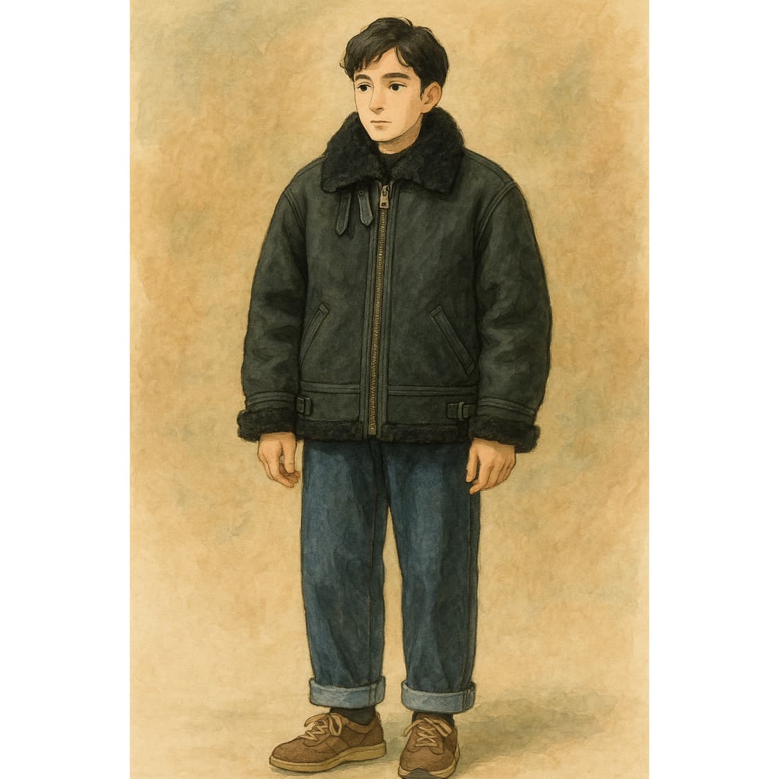 [100] 90s 빈티지 TYPE B3 양가죽 양털 무스탕  상품이미지10