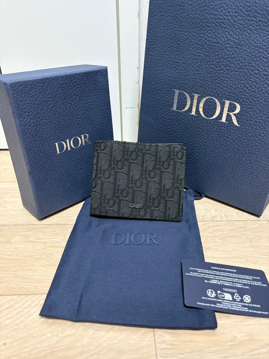 (26ss) 디올 오블리크 반지갑 블랙 상품이미지1