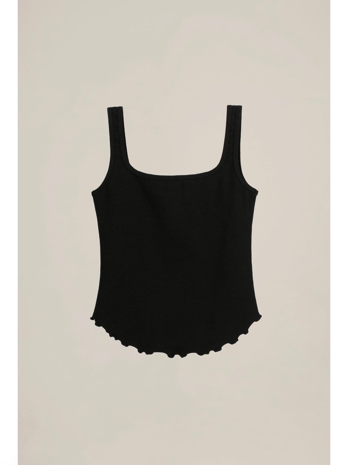 오버듀플레어) Ribbed Square Neck Sleeveless BK 상품이미지3