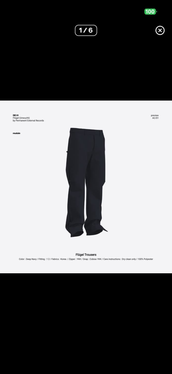 Mudule AC/01: Flügel Trousers/Deep Navy 상품이미지1