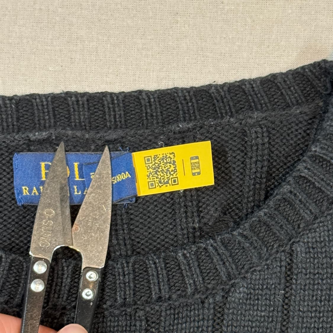 XL) 폴로 랄프로렌 케이블 꽈배기 니트 신형 큐알탭 상품이미지7