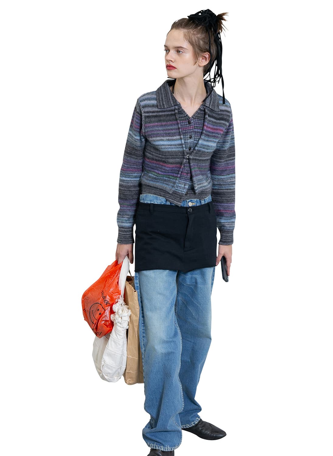 [F]퍼버즈 26ss 스트라이프 니트 셔츠/그레이 상품이미지6