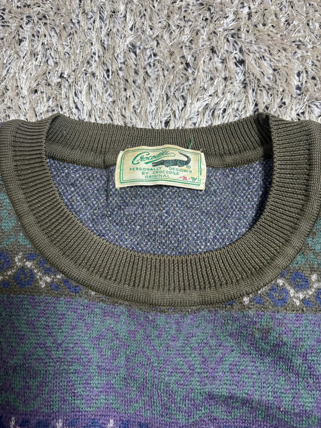 일제 크로커다일 울 니트 사이즈 105-110 상품이미지3