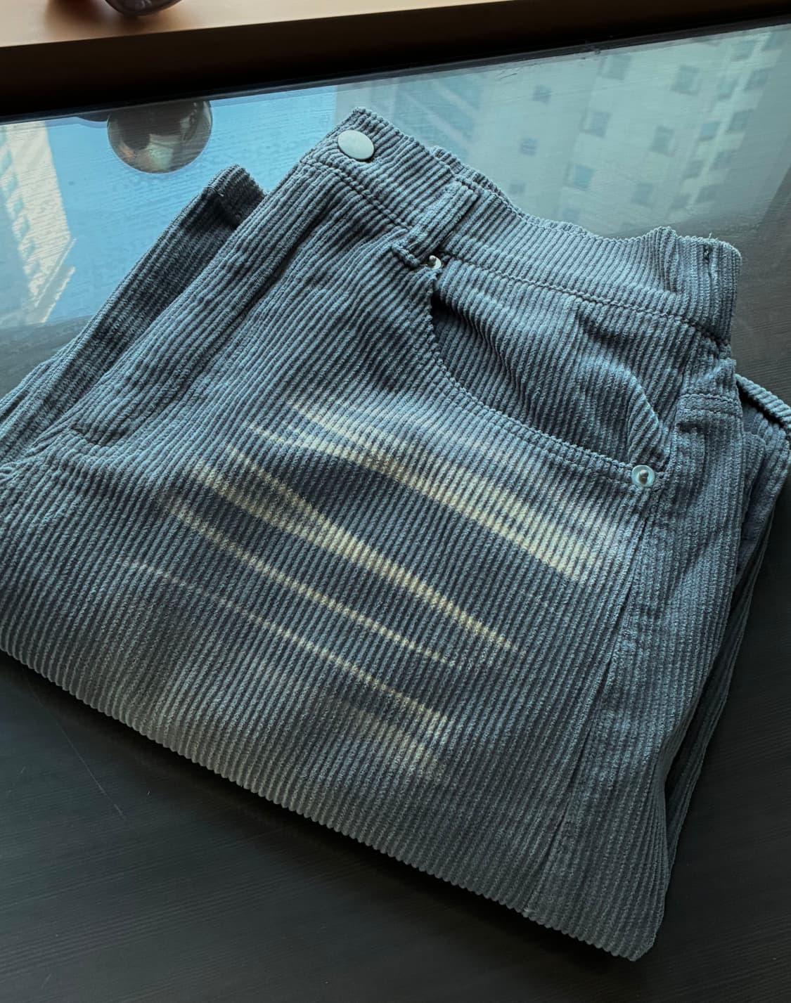 (L) 트릴리온 빈티지 워싱 코듀로이 와이드 카고 팬츠 (GRAY) 상품이미지9