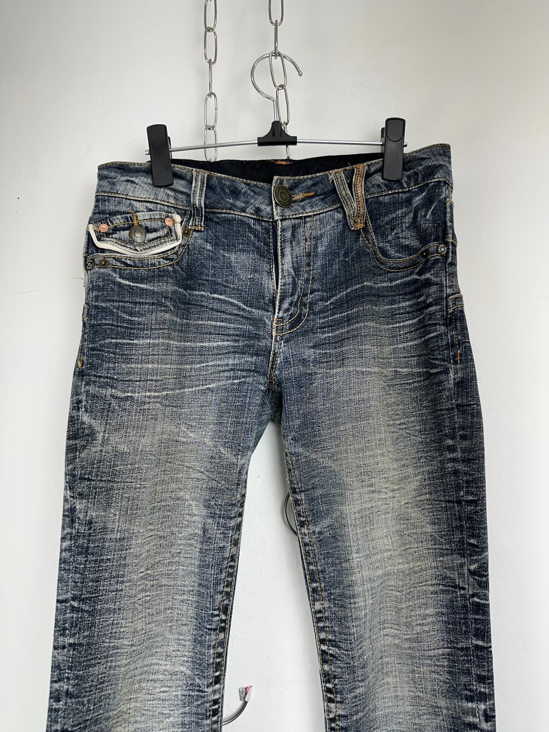 Spicy Denim Bleach Washed Distressed Sli 상품이미지5
