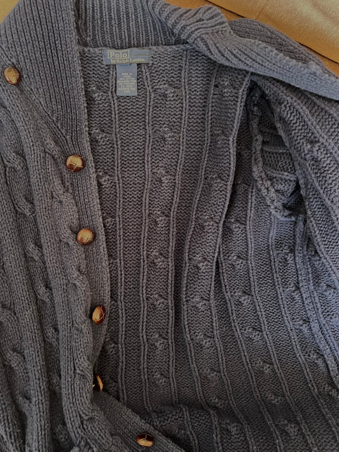 폴로랄프로렌 여성 네이비 숄카라가디건 케이블가디건 상품이미지8