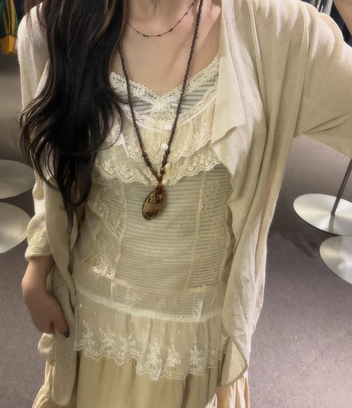 Beige Fairy Mori Look 🧺🧸 상품이미지5