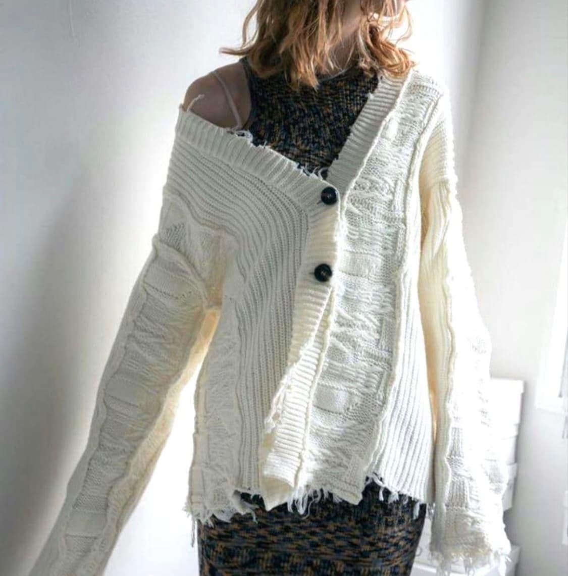 Perverze wave crash knit cardigan  상품이미지1