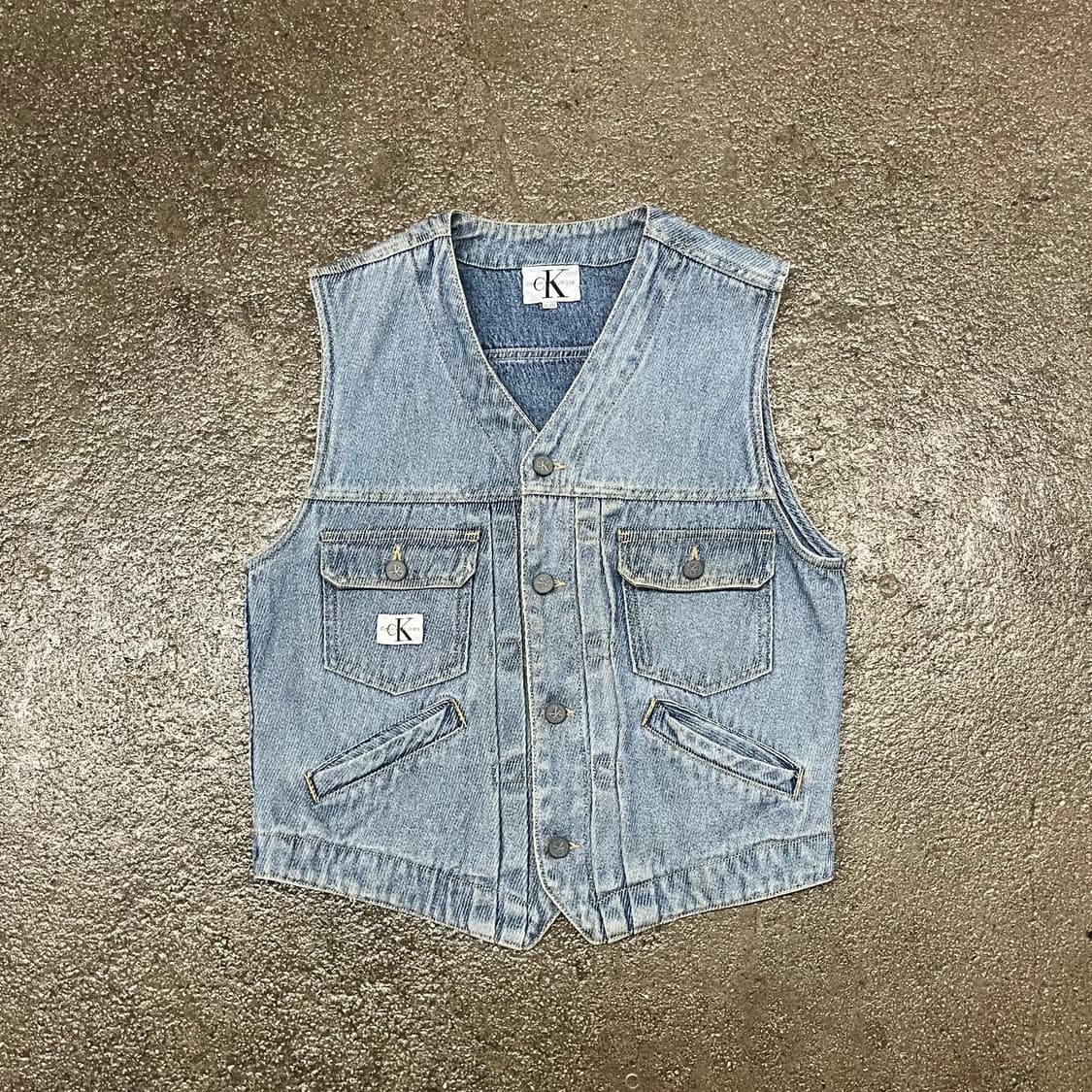 90s 캘빈클라인 데님 베스트 (90-95) 상품이미지1
