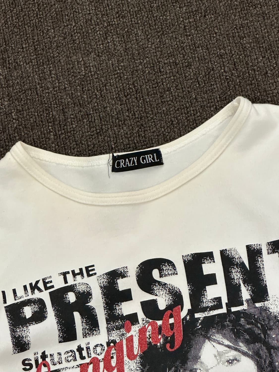 M)CRAZY GIRL vintage 여성 y2k 프린팅 롱슬리브 상품이미지5