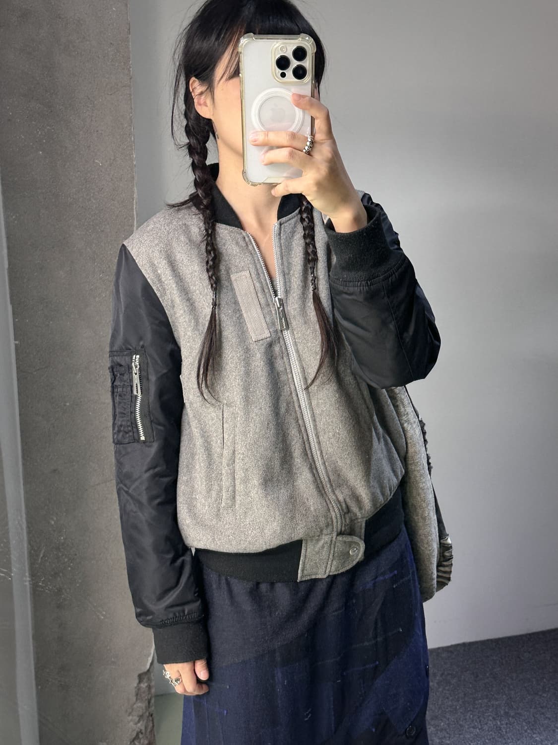 sly wool/nylon ma-1 jacket 상품이미지5